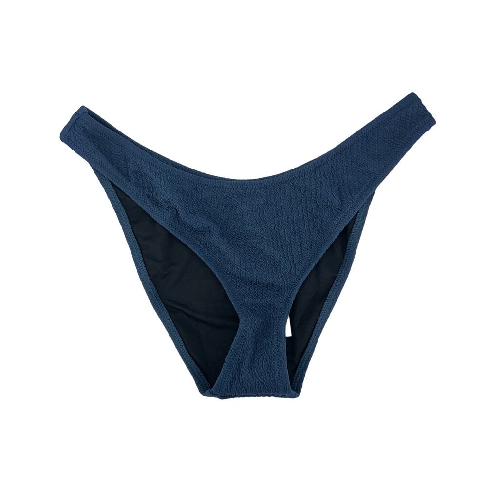 J. Crew Curved Waist Cheeky Bikini Bottom in Blue Size Medium NWT